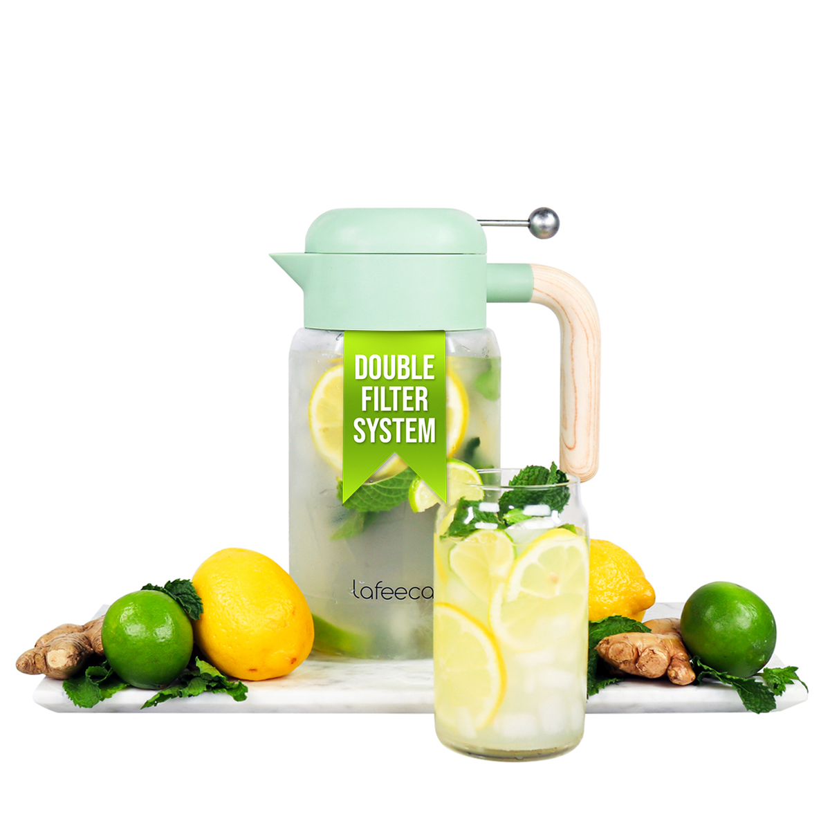 Lafeeca Essence Cold Brew Maker Pastel Green – cold brew coffee maker with dual-layer stainless filter