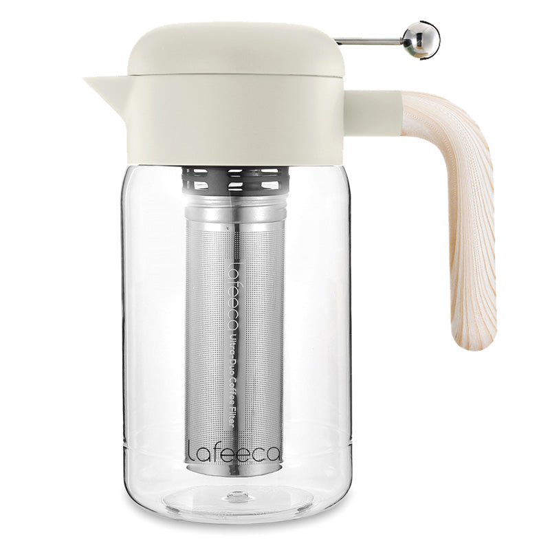 Lafeeca Essence Cold Brew Maker Dune – iced tea and cold brew pitcher with pour-through lid
