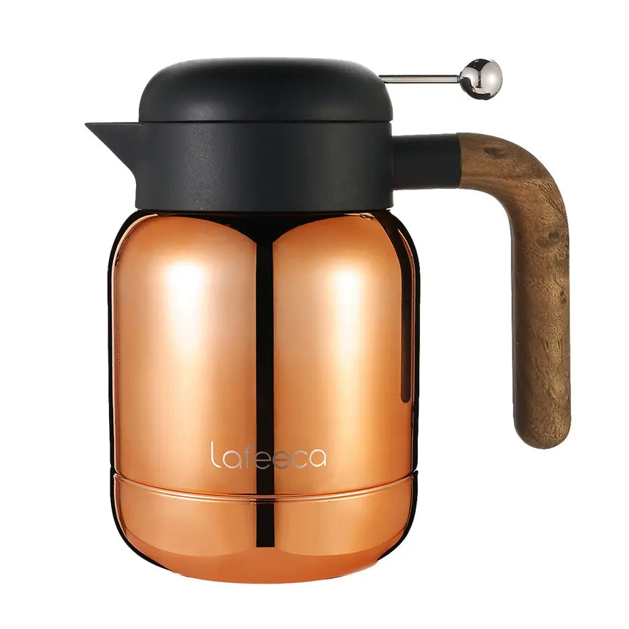 Lafeeca Aura Thermal Coffee Carafe Copper, 1 L – thermal coffee server that keeps drinks hot for 10 hours