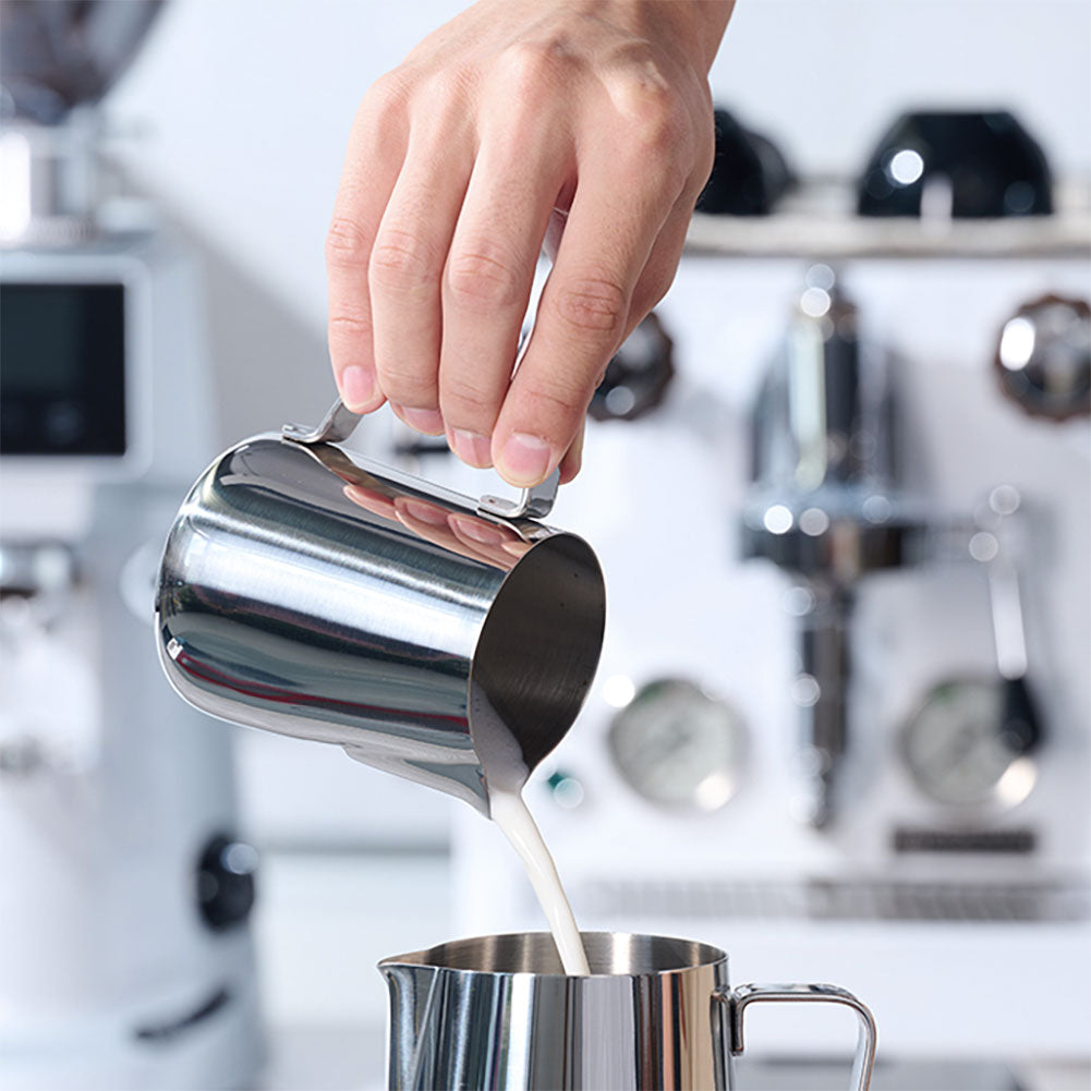 Lafeeca 2-in-1 Espresso Cup & Pitcher Set Stainless Steel – 5 oz espresso cup with 7.5 oz latte art pitcher