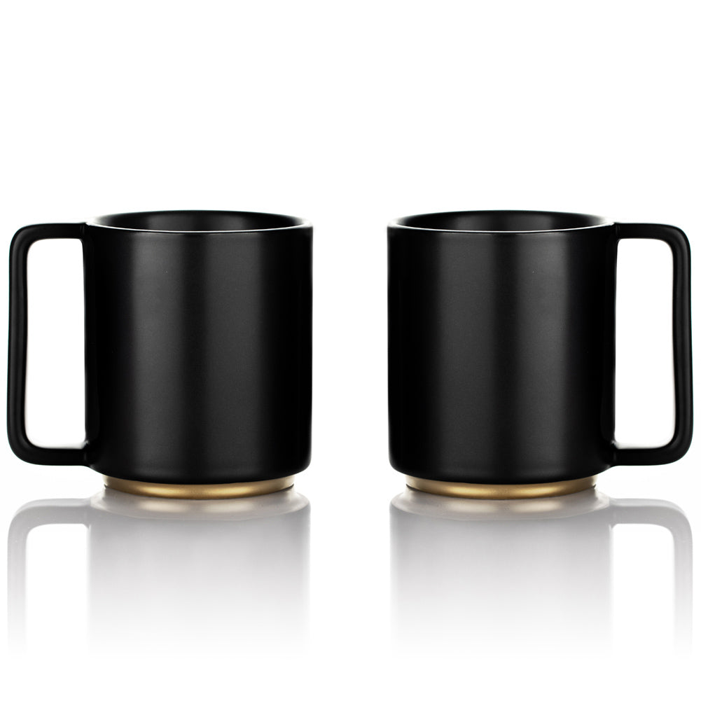 Lafeeca Ceramic Coffee Mug Set Matte Black – handcrafted porcelain stoneware coffee mugs, set of 2