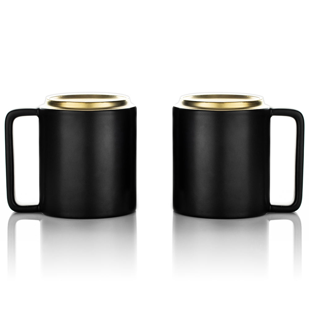 Lafeeca Ceramic Coffee Mug Set Matte Black – 13.5 oz stackable ceramic coffee cups