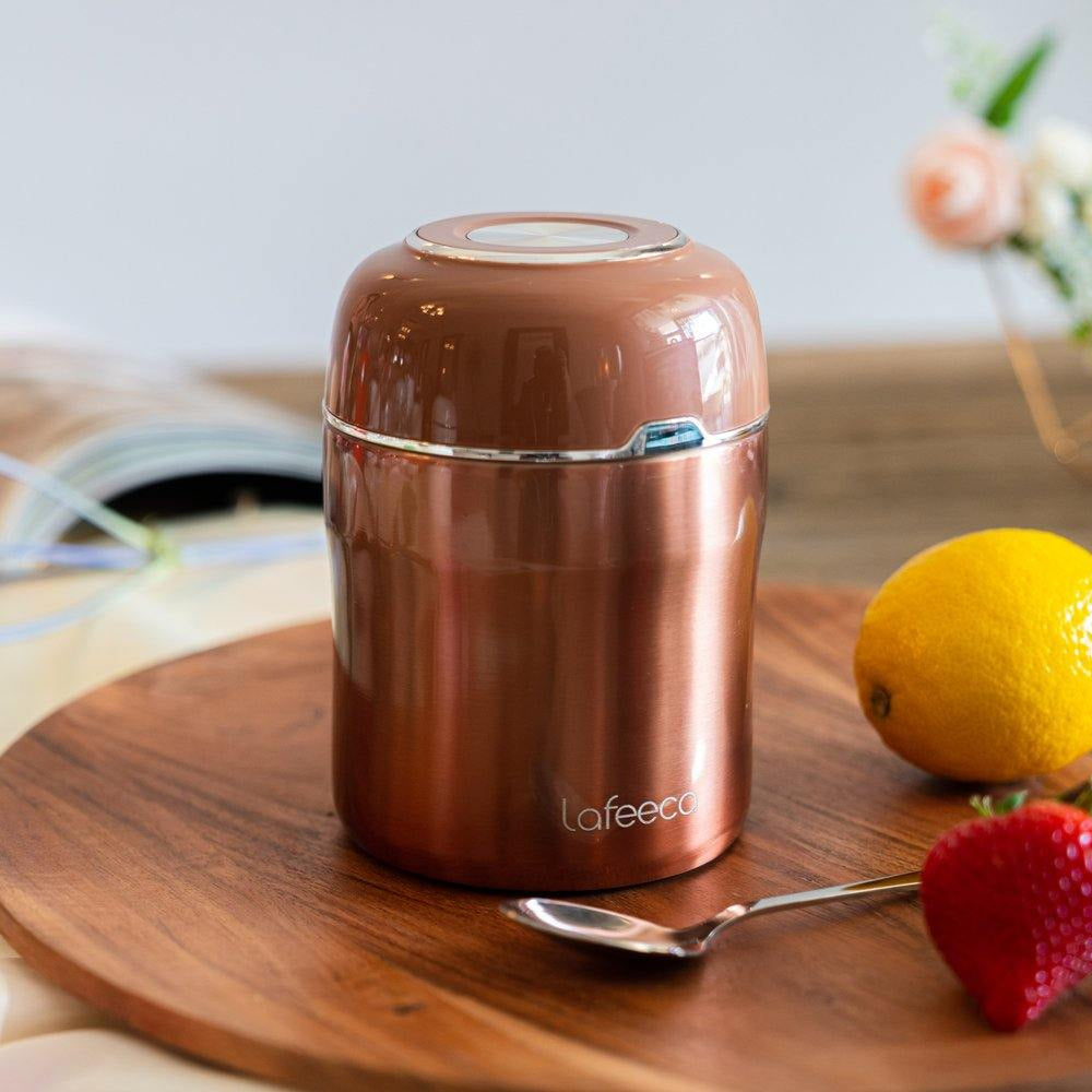 Lafeeca Airtight Coffee Canister Rose Copper – stainless canister for coffee, tea and snacks