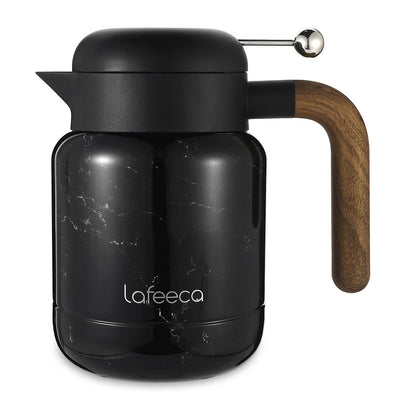 Lafeeca Aura Thermal Coffee Carafe Black Marble, 1 L – insulated carafe for pour-over coffee, tea and water