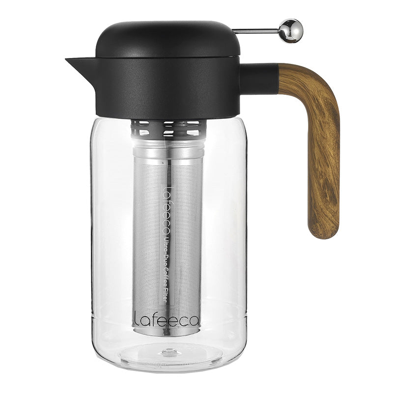 Lafeeca Essence Cold Brew Maker Black – iced tea and cold brew pitcher with pour-through lid