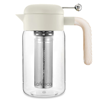 Lafeeca Essence Cold Brew Maker Dune – iced tea and cold brew pitcher with pour-through lid
