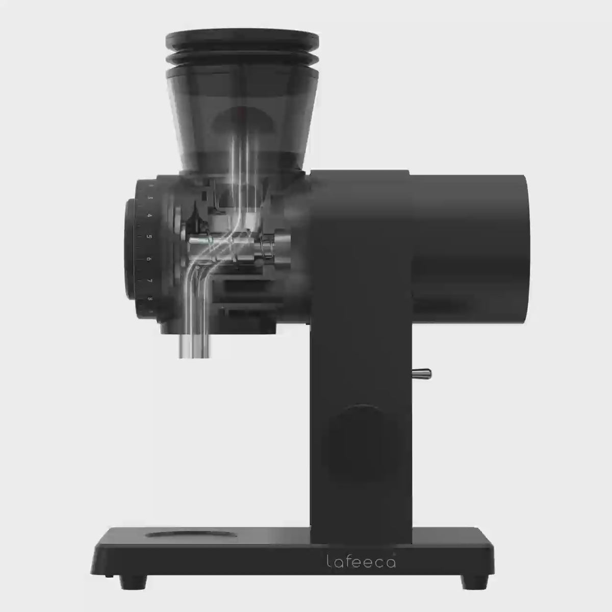 Load video: 60mm stainless steel flat burrs, 31 precision settings, and a low-retention grind path — engineered for repeatable extraction.