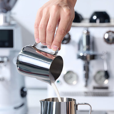Lafeeca 2-in-1 Espresso Cup & Pitcher Set Stainless Steel – 5 oz espresso cup with 7.5 oz latte art pitcher