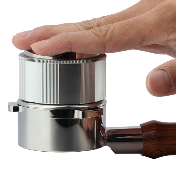 Lafeeca Espresso Tamper & Distributor Stainless Silver – CNC-machined espresso leveler and tamper