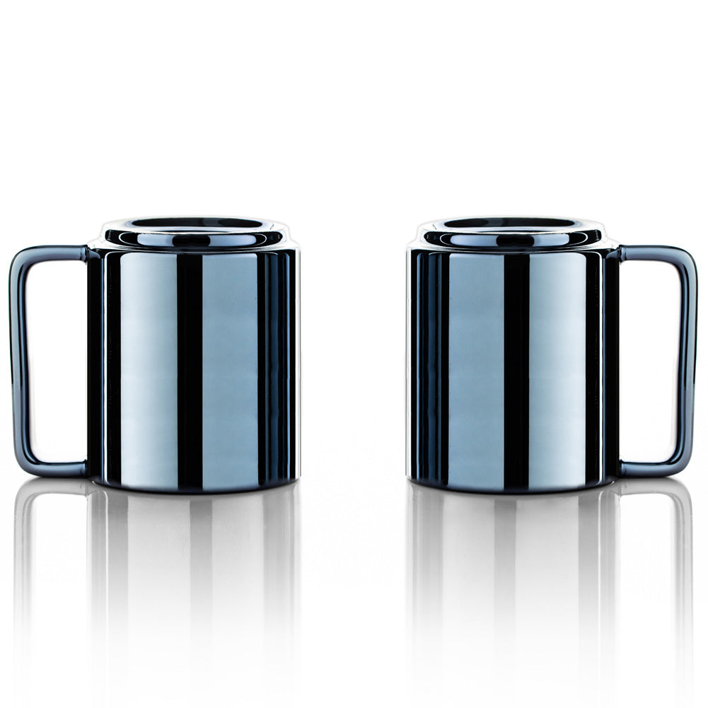 Lafeeca Ceramic Coffee Mug Set Metallic Chrome – dishwasher-safe handmade ceramic mugs