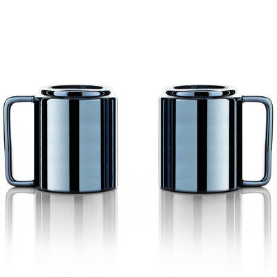 Lafeeca Ceramic Coffee Mug Set Metallic Chrome – dishwasher-safe handmade ceramic mugs
