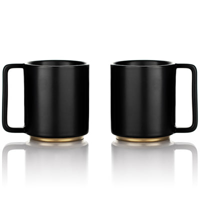 Lafeeca Ceramic Coffee Mug Set Matte Black – handcrafted porcelain stoneware coffee mugs, set of 2
