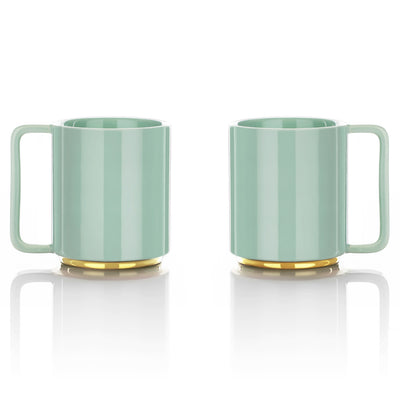 Lafeeca Ceramic Coffee Mug Set Mint Jade – handcrafted porcelain stoneware coffee mugs, set of 2
