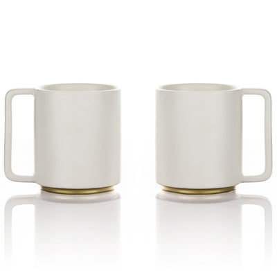 Lafeeca Ceramic Coffee Mug Set Matte White – handcrafted porcelain stoneware coffee mugs, set of 2
