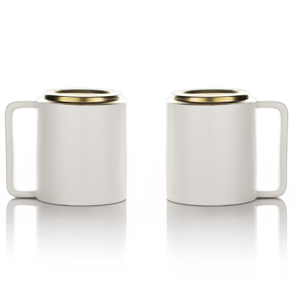 Lafeeca Ceramic Coffee Mug Set Matte White – 13.5 oz stackable ceramic coffee cups