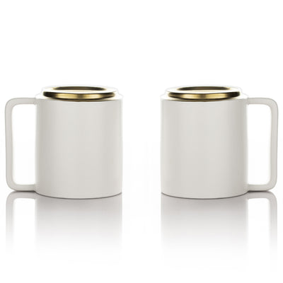 Lafeeca Ceramic Coffee Mug Set Matte White – 13.5 oz stackable ceramic coffee cups