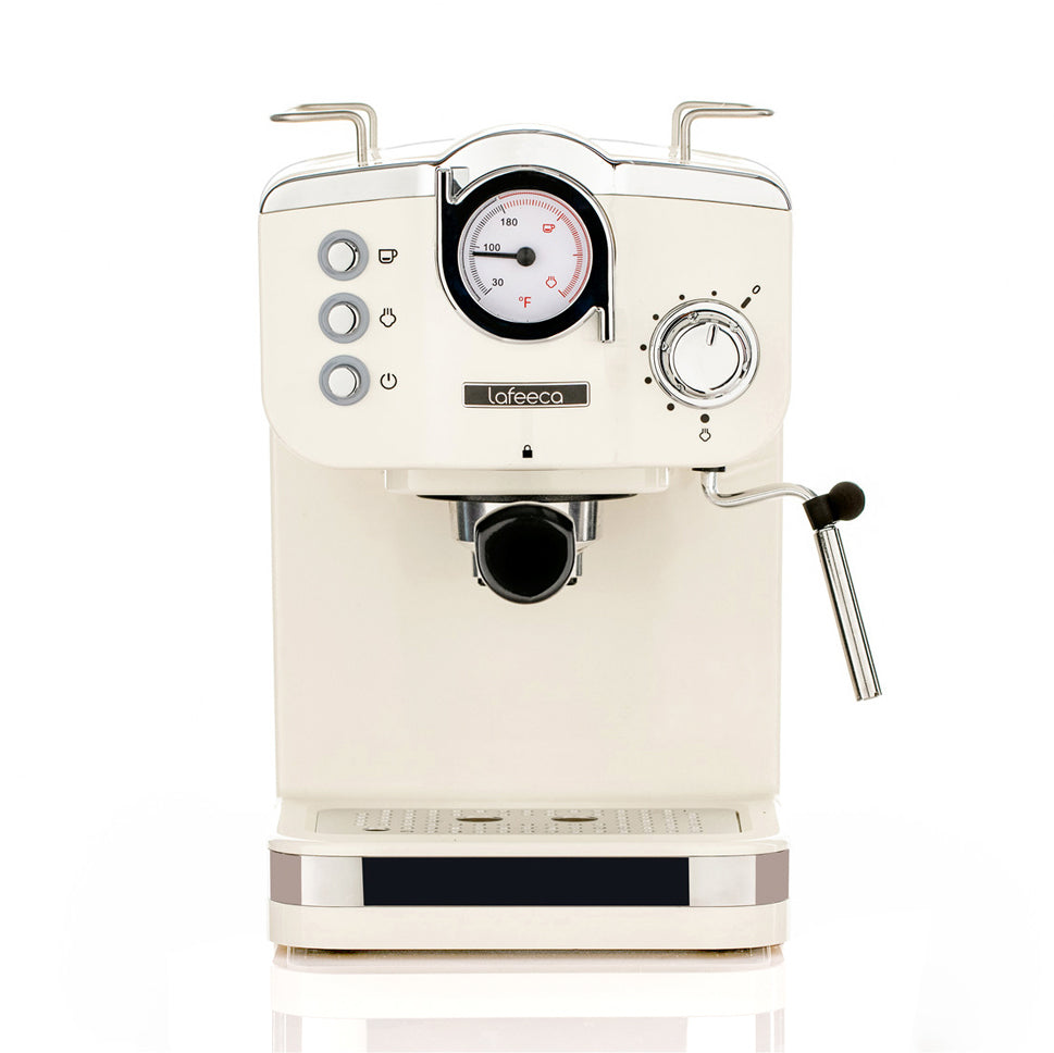 Lafeeca 19-Bar Espresso Machine Cream – 1100W espresso and cappuccino machine with 51 mm portafilter