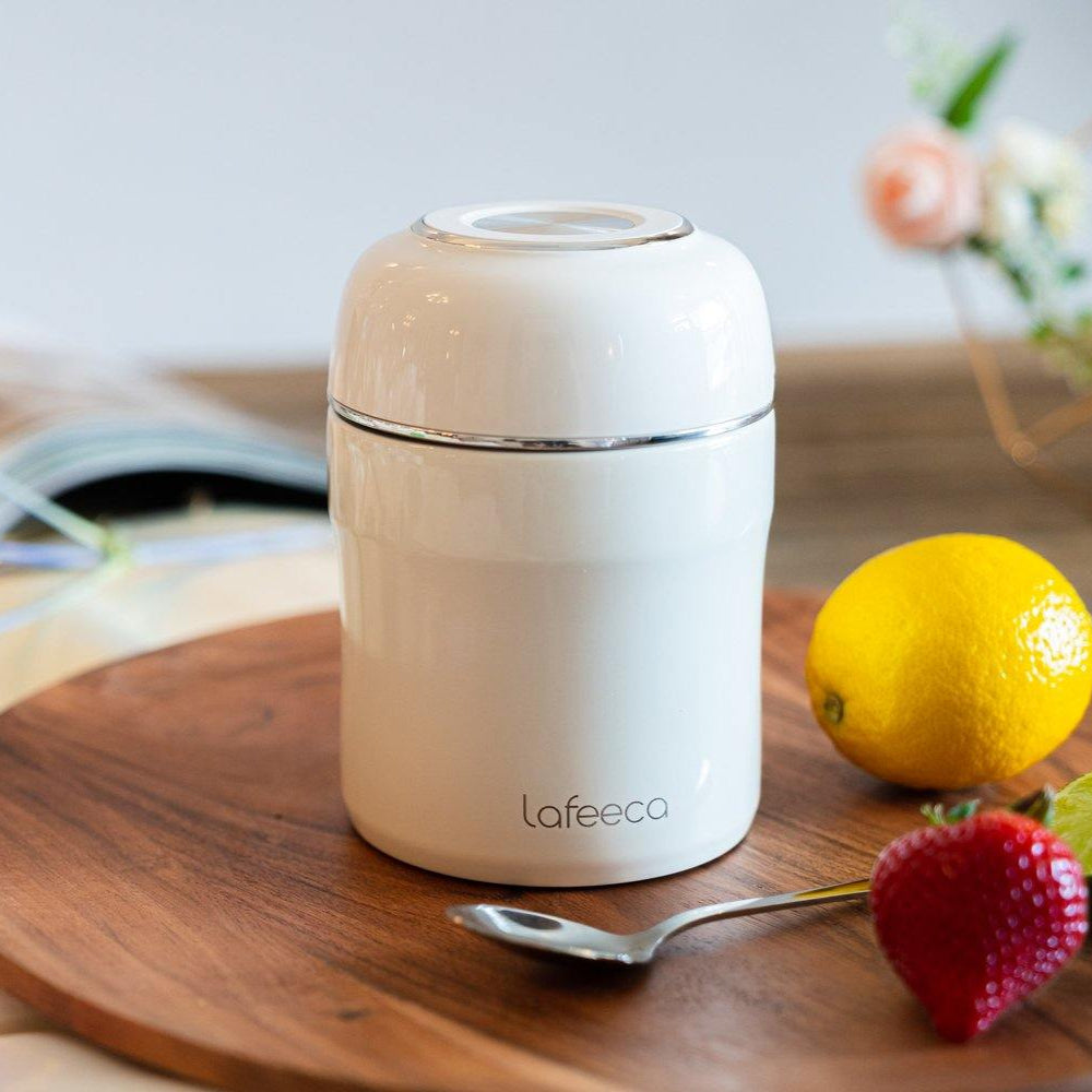 Lafeeca Airtight Coffee Canister White – double-wall stainless steel coffee bean storage container