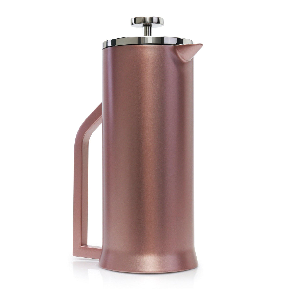 Lafeeca Stainless Steel French Press Rose Gold – vacuum insulated coffee press with 2-layer mesh filter