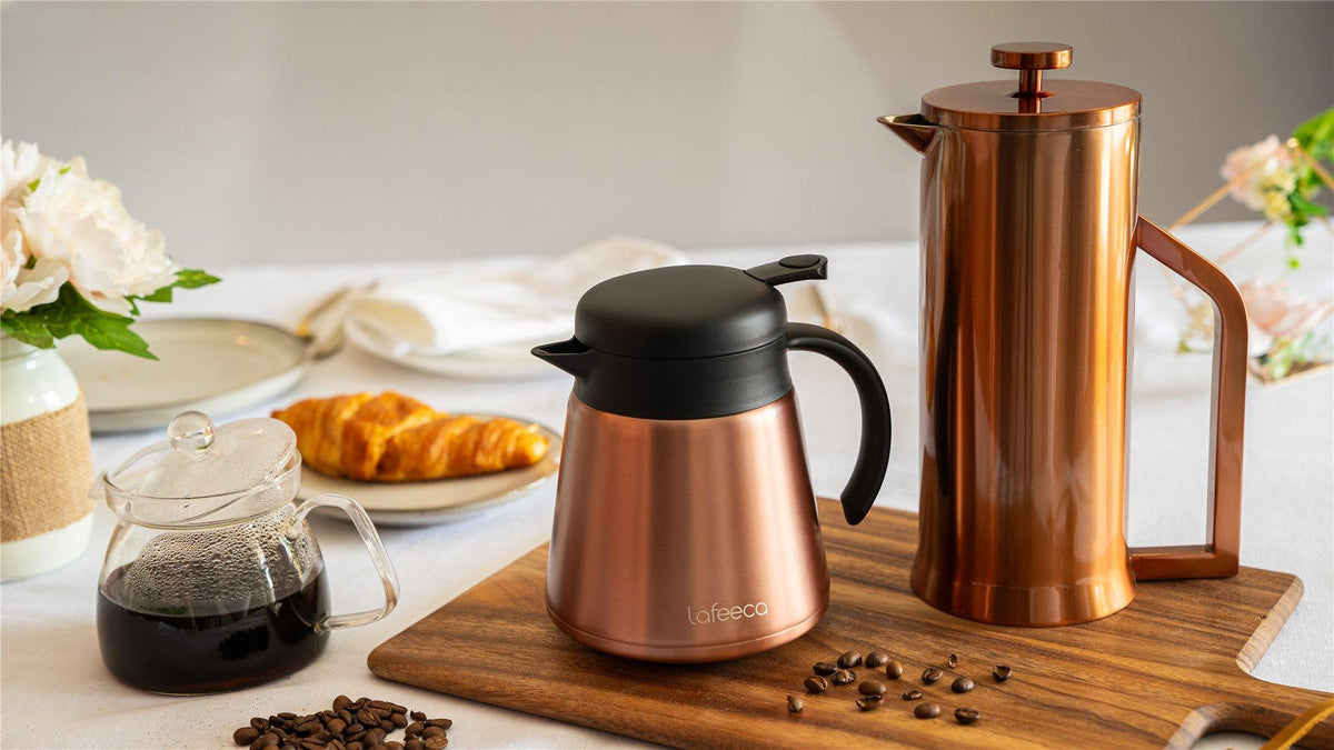 Lafeeca Stainless Steel French Press Copper – stainless coffee press that keeps coffee hot longer