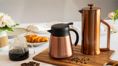 Lafeeca Stainless Steel French Press Copper – stainless coffee press that keeps coffee hot longer